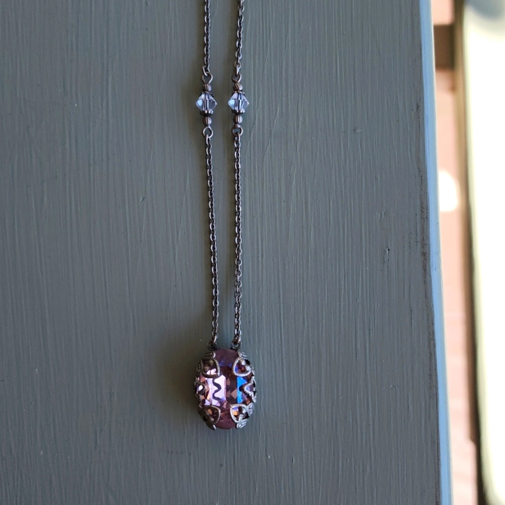 Sorrelli Light Pink Iridescent Pendant w/extender